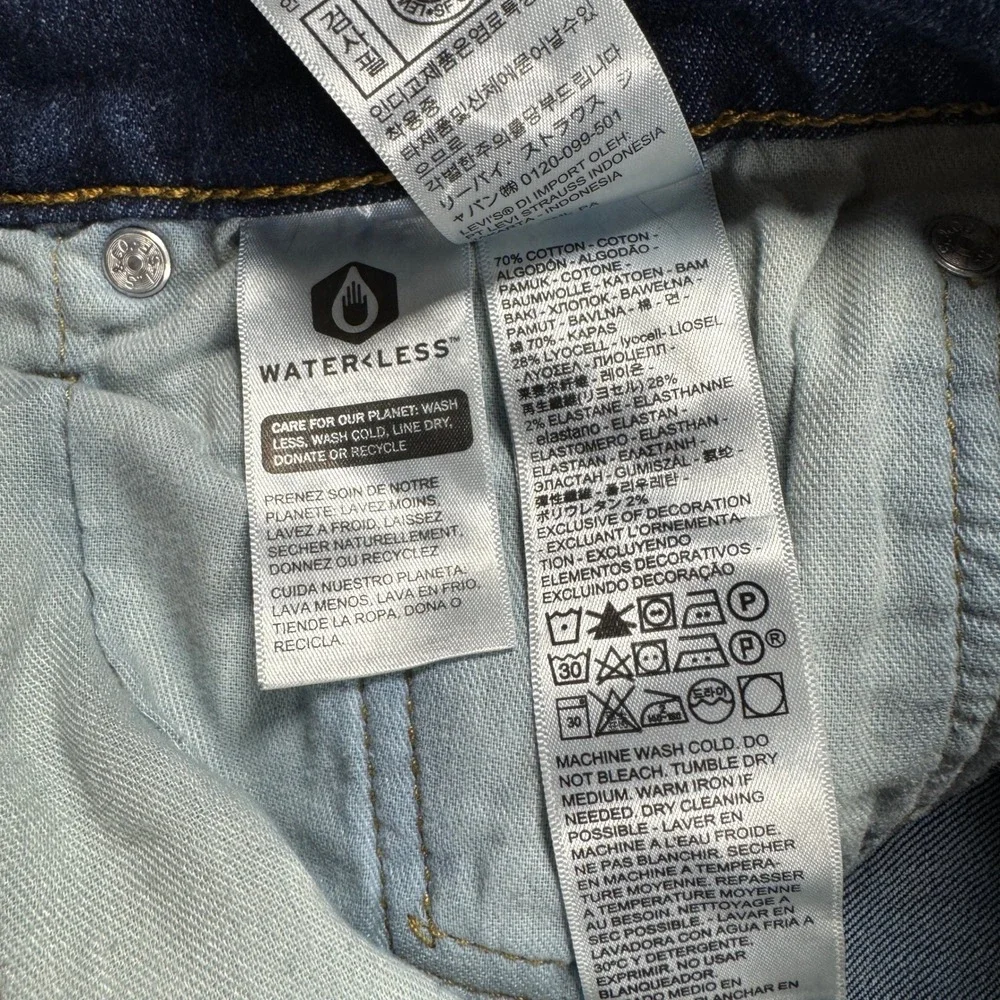 Levi's Jeans Mens 32x30 Blue 514 Straight Fit Stretch Dark Wash Denim Pant